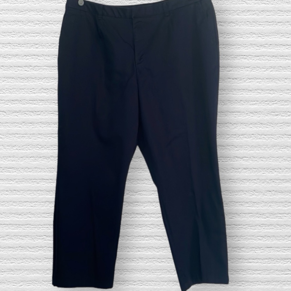 St.John’s Bay stretch pants size 22W navy blue straight leg hook/button closure